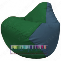 Бескаркасное кресло мешок Груша Г2.3-0103 (зелёный, синий)
